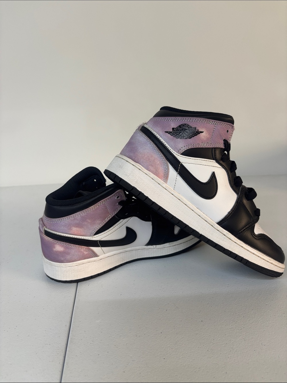 Jordan Mid Sneaker — Black with Lavender Accents